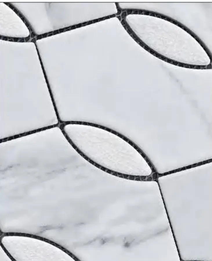 Wave Porcelain Mosaic porcelain c tile in 140X65mm+58.71X20.61mm S