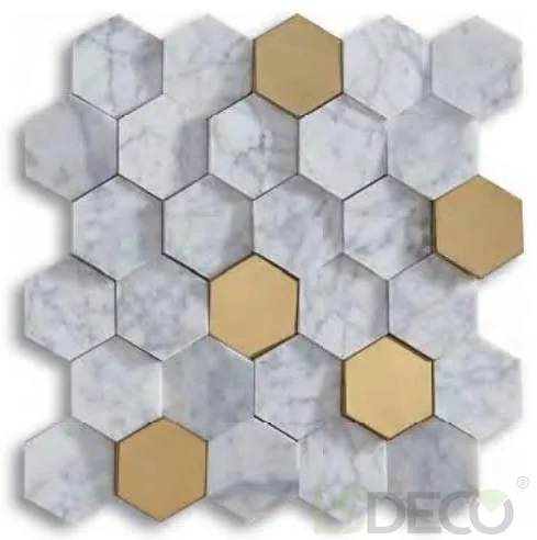 Estella Marble Stone stone & metal finish polished tile — detail view 2