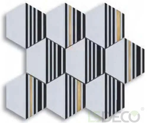 Estella Natural Marble Stone stone & copper finish polished tile — detail view 2