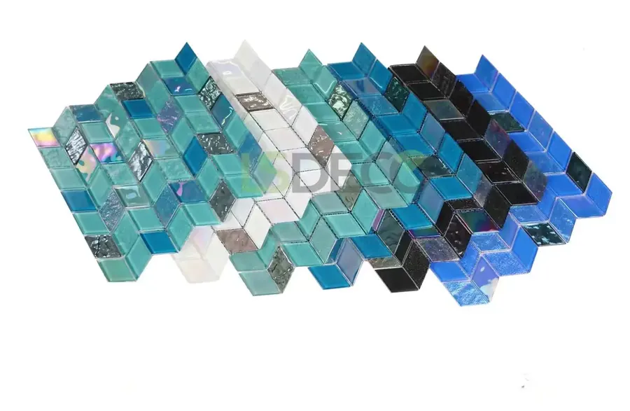 Iridescent Diamond Glass Tile glass tile in 40 x 69mm