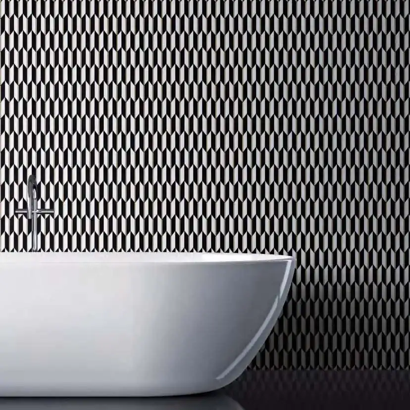 Milo Modern Marble Stone stone & metal finish polished tile