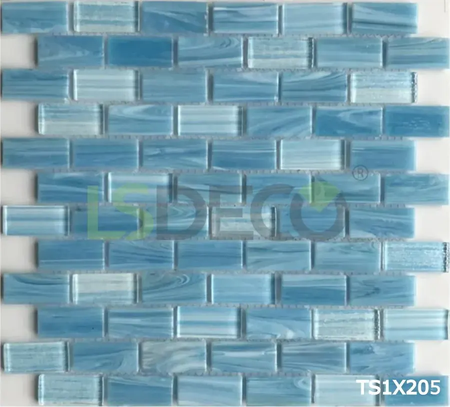 Treasure Glass Pool Tile – 1” X 2” glass tile in 1” x 2” — detail view 2
