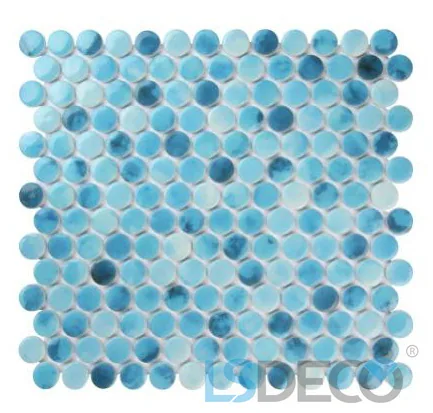 Plam Glass Pool Tile – Penny Round glass tile in Penny Round