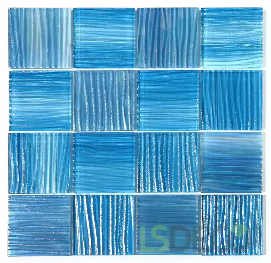 Baikal 3″ x 3″ Azure Glass Pool Tile glass tile in 3″ x 3″
