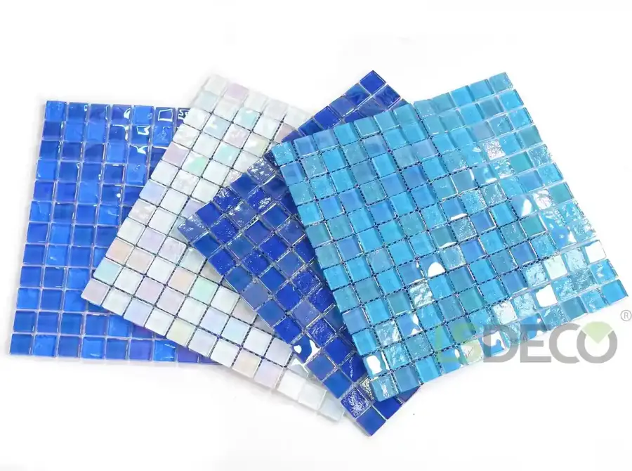 Bali 1″ x 1″ Glass Swimming Pool Tile glass tile in 1″ x 1″