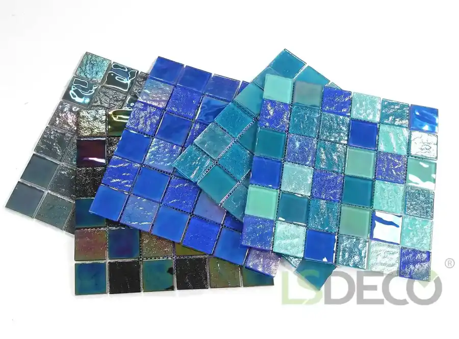 Bali 2″ x 2″ Glass Pool Tile glass tile in 2″ x 2″ — detail view 2