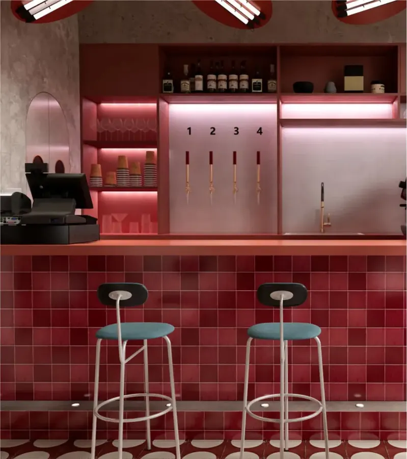 Gradient Wavy Edge Series ceramic tile in 100x100MM/125x125MM