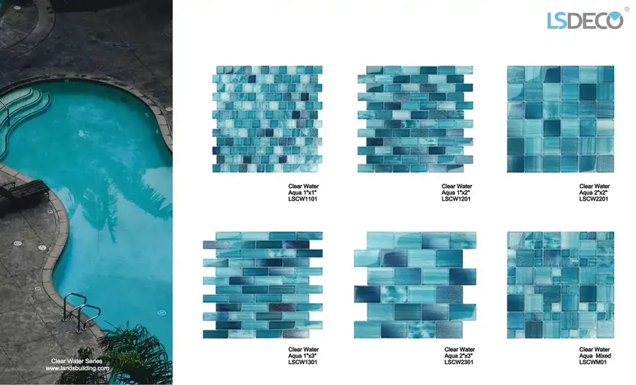 Clear Water Glass Tile for Pool – Mixed glass tile in Mixed