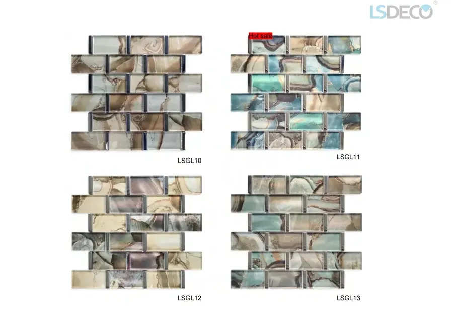Goelia Glass Mosaic Tile glass tile in 300x 300MM