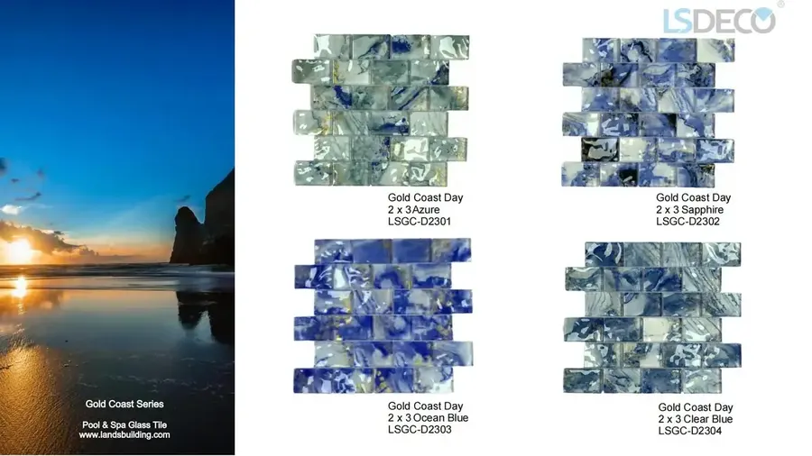 Gold Coast Glass Tile for Pool glass tile in 2 x3