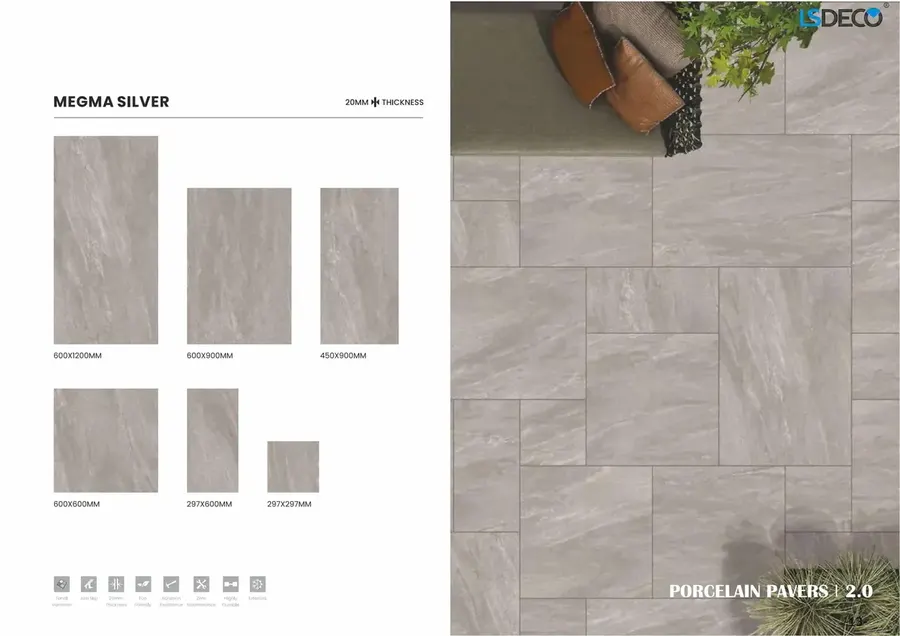 Limestone Grey 450*900MM Porcelain Pavers porcelain tile — detail view 2