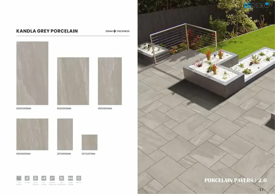 Limestone Grey 450*900MM Porcelain Pavers porcelain tile — detail view 3