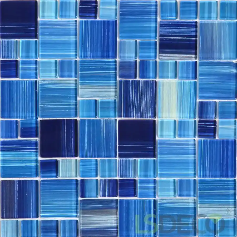 Bamboo Blue Glass Tile for Pool glass tile in Mixed