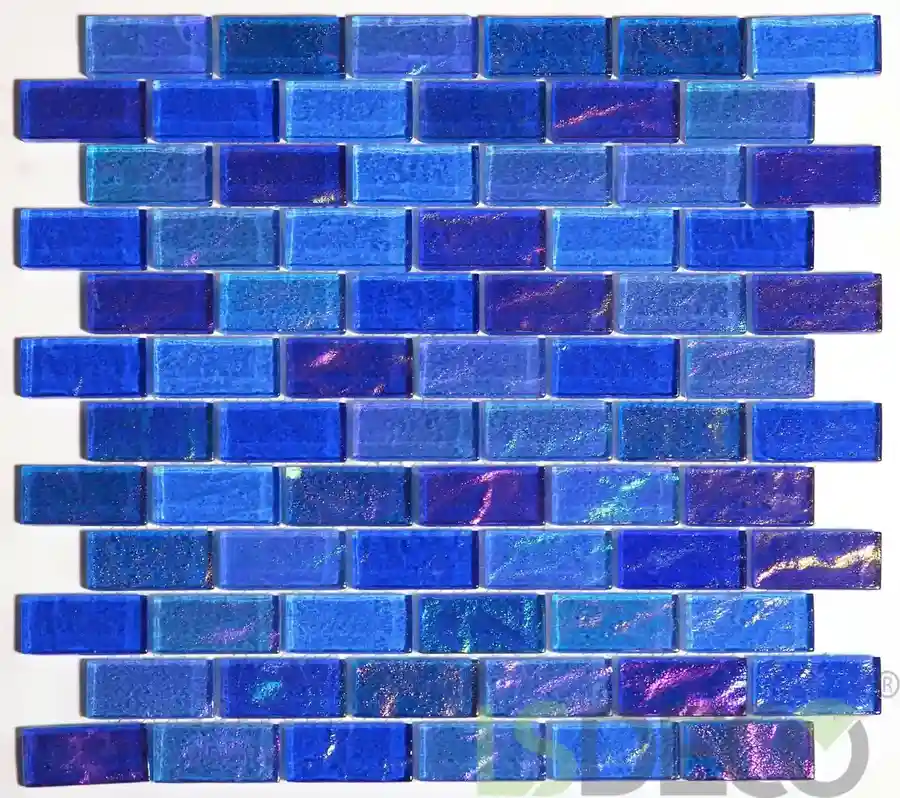 Aqua Breeze 1″ x 2″ Iridescent Glass Tile glass tile in 1″ x 2″