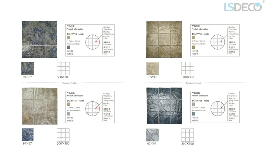 Ocean Bay 4” x 4” Porcelain Tile porcelain tile in 4” x 4” — detail view 2