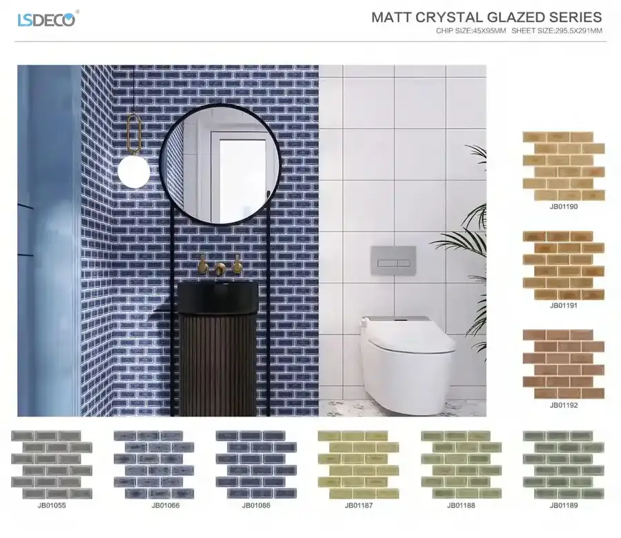 Matt Crystal Glazed Porcelain Mosaic porcelain c tile in 45X95mm S