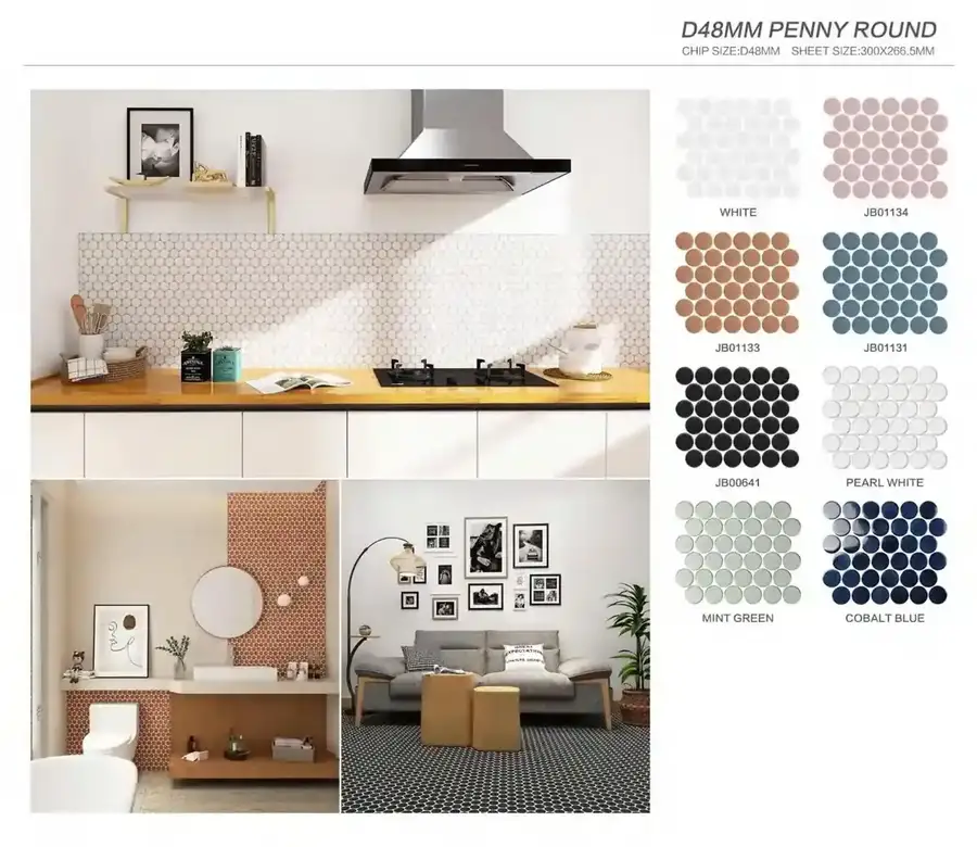 Penny Round Porcelain Mosaic porcelain s tile