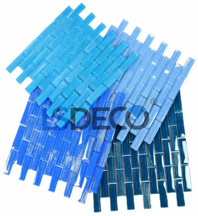 Semporna Glass Pool Tile glass tile in 1” x 2” / 2” x 3” — detail view 2