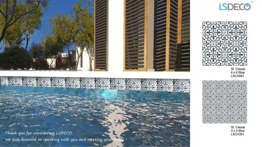 Santa Monica Porcelain Pool Mosaic porcelain s tile — detail view 3