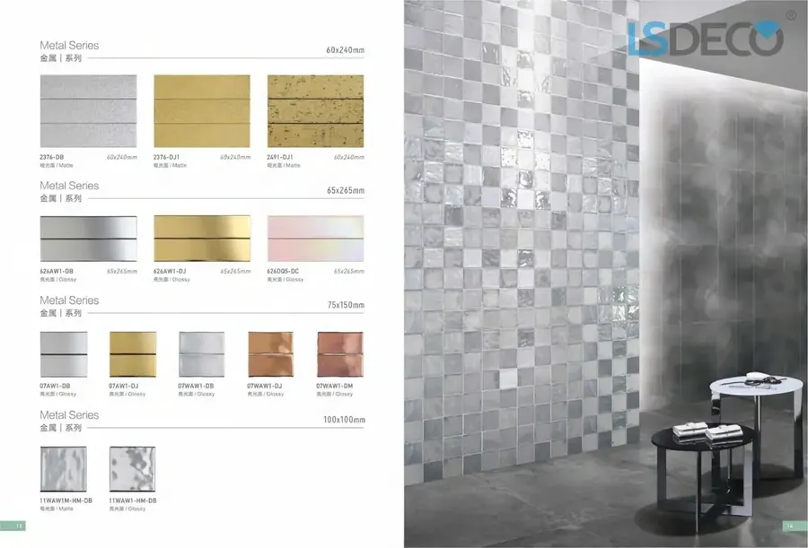 Metal Series ceramic tile in 95x 300x7MM/ 60x 240x7MM/ 65x 265x7MM/ 75x 150×8.5MM/ 100x 100×8.5MM — detail view 3