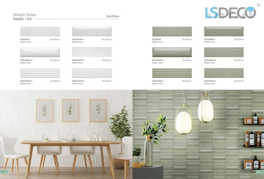 Straight Series ceramic tile in 50x 200×7.8MM/45x 235×8.5MM/75x 300×7.5MM/75x 150x7MM/100x 100x7MM/100x 200x7MM — detail view 2