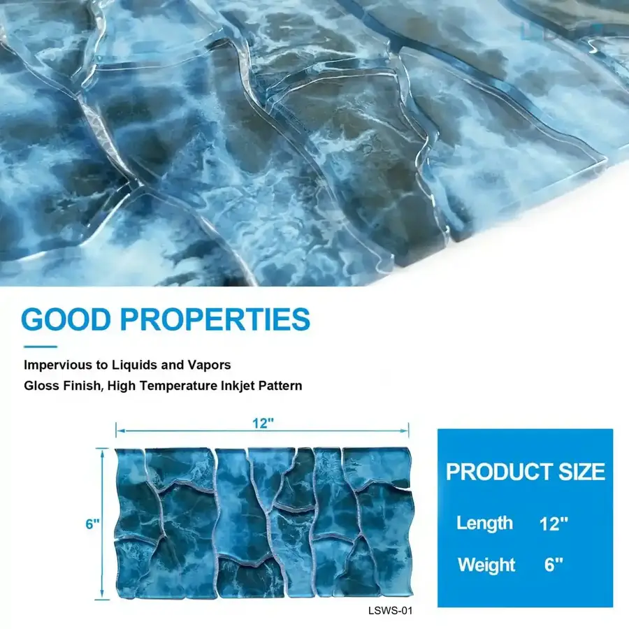 Waterside Glass Pool Tile – 6″ x 12″ glass tile in 6” x 12” — detail view 2