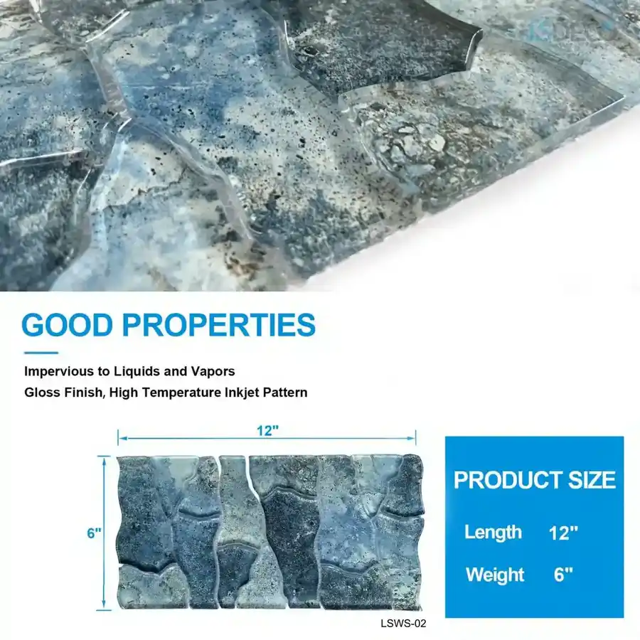 Waterside Glass Tile for Pool – 6″ x 12″ glass tile in 6” x 12” — detail view 2