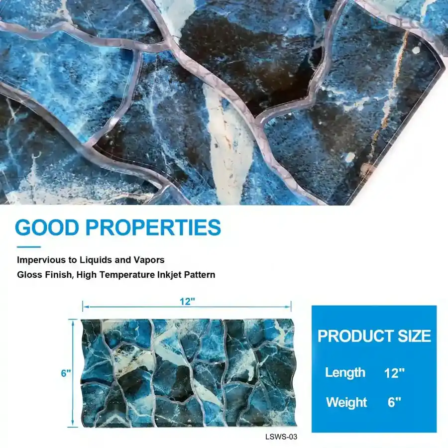 Waterside Pool Tile Glass Mosaic Tile – 6″ x 12″ glass tile in 6” x 12” — detail view 2