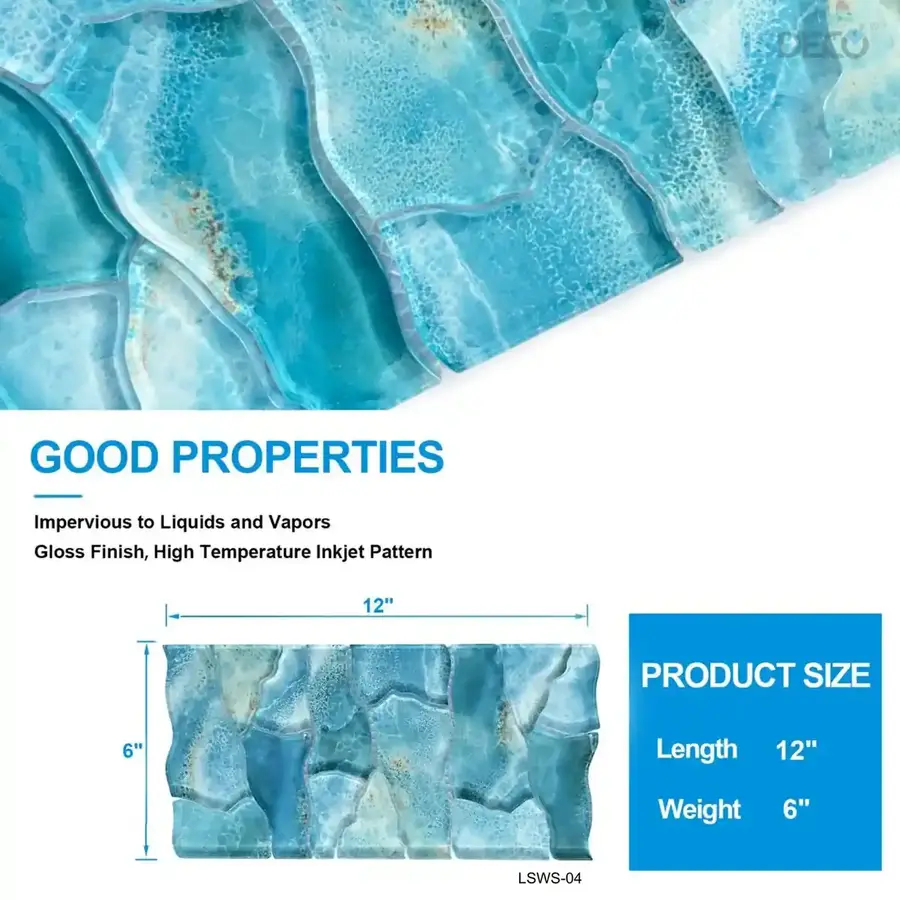 Waterside Pool Tile – 6″ x 12″ glass tile in 6” x 12” — detail view 2