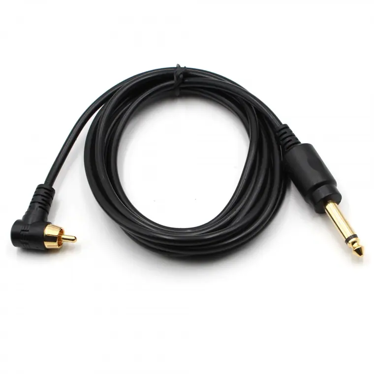 Soft Silicone Material 2M 1/4" 6.35mm Mono Plug to RCA Straight Plug