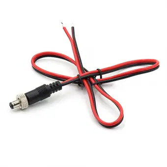 dc5.5*2.5mm male with screw to open red balck 18AWG cable view 2