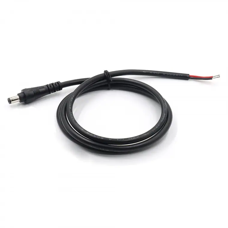 dc5.5*2.1mm male with lock to open waterproof cable