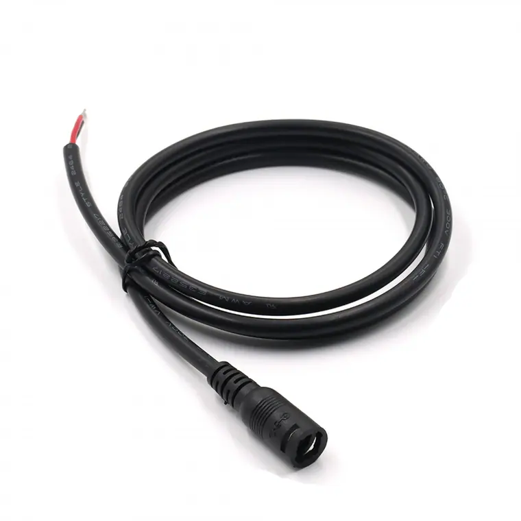 dc5.5*2.1mm female with lock to open waterproof cable
