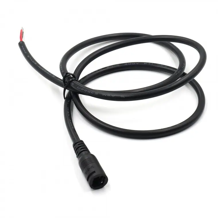 dc5.5*2.1mm female with lock to open waterproof cable