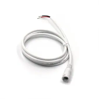 dc5.5*2.1mm female with lock to open waterproof white cable