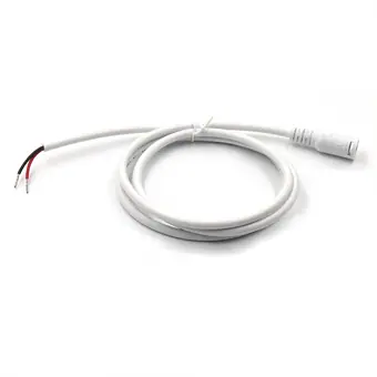 dc5.5*2.1mm female with lock to open waterproof white cable view 2