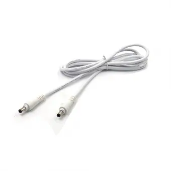 dc5.5*2.1mm turning fork male to male with lock white cable view 2