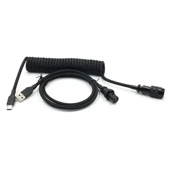 5PIN male GX16 Aviation plug to Type-c Spring and usb to 5pin gx16 female wire cable set black color view 2