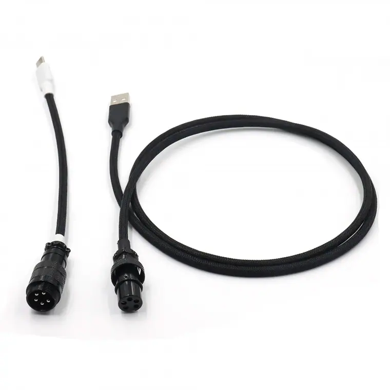 5PIN male GX16 Aviation plug to Type-c and usb to 5pin gx16 female wire cable set black