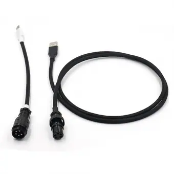 5PIN male GX16 Aviation plug to Type-c and usb to 5pin gx16 female wire cable set black view 2