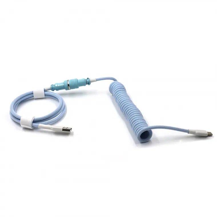 5PIN male GX16 Electroplated light blue head Aviator to Type-c and usb to 5pin gx16 female wire cable set