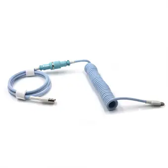 5PIN male GX16 Electroplated light blue head Aviator to Type-c and usb to 5pin gx16 female wire cable set