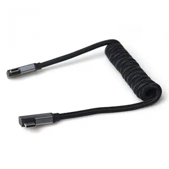 usb 3.1 Type C to type C metal angle coiled 40Gbps usb c cable data spring cable for camera view 2