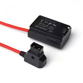 FGG 2p male to d-tap male coiled cable btap ptap to np-fz100 np fz100 dc coupler mount charger d-tap power adapter for v-lock view 2