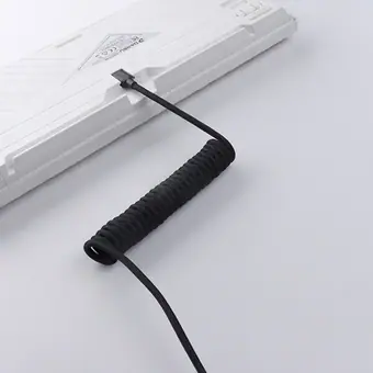 type c spring spiral usb cable mechanical keyboard coiled cable coiled type c usb mechanical cable view 2