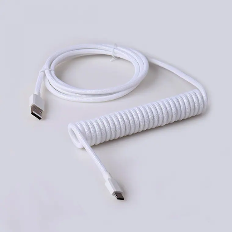 type c spring spiral usb cable mechanical keyboard coiled cable coiled type c usb mechanical cable