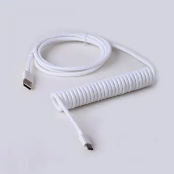 type c spring spiral usb cable mechanical keyboard coiled cable coiled type c usb mechanical cable