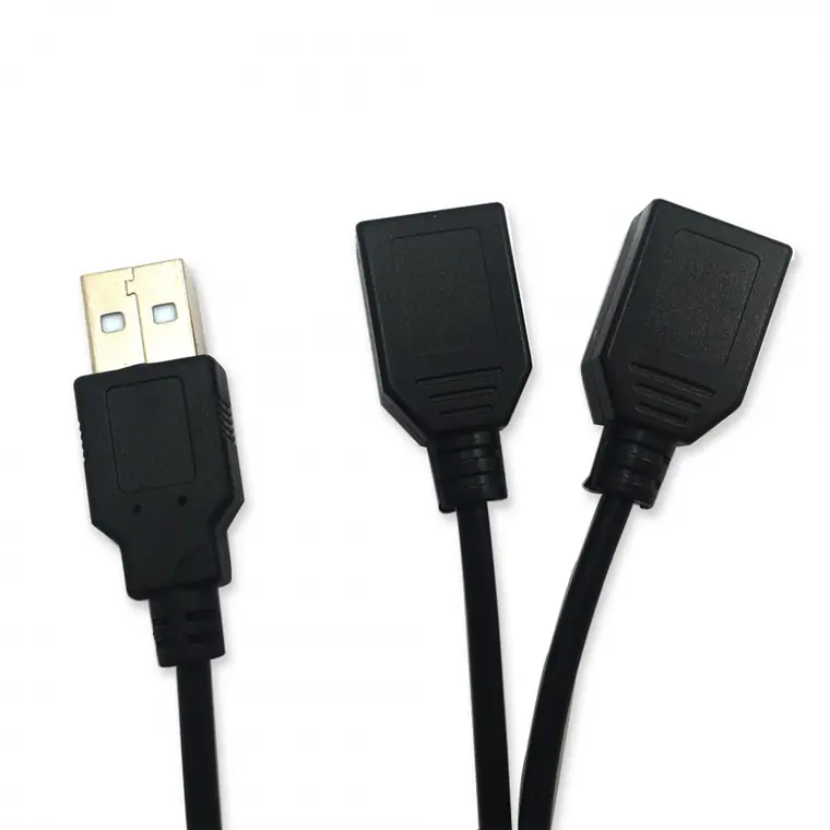 USB 2.0 male to 2 USB female charge cable
