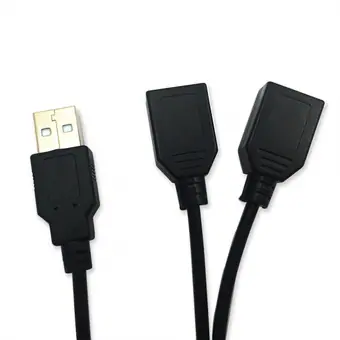 USB 2.0 male to 2 USB female charge cable view 2