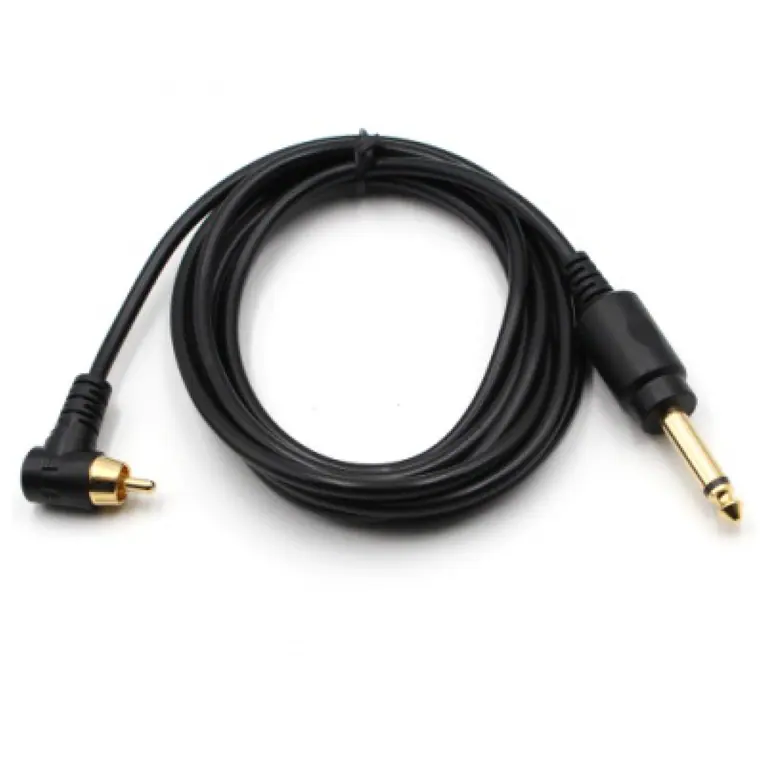 Soft Silicone Material 2M 1/4" 6.35mm Mono Plug to RCA Straight Plug